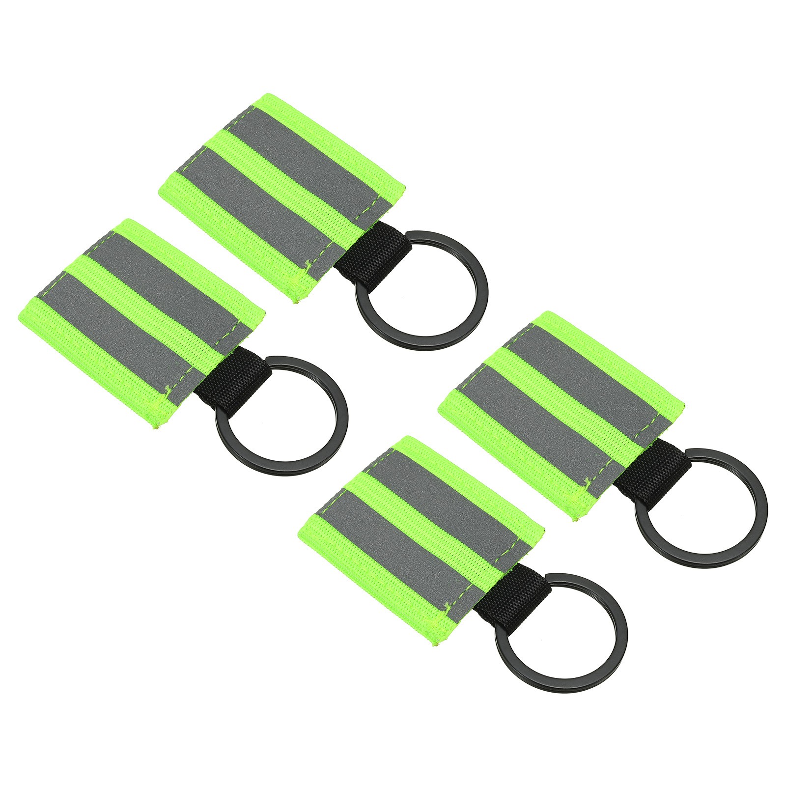 4 Pcs Reflective Keychain Tag, Reflective Zipper Pulls, Green