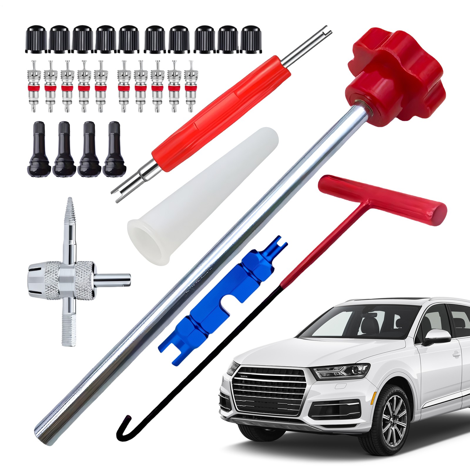 30Pcs Valve Stem Tool Kit Tire Installer Tool Valve Remover Tool Quick Change