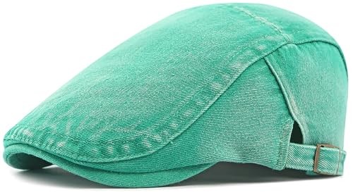 Mens Denim Cotton Newsboy Cap Ivy Gatsby Driving Hunting One Size Turquoise