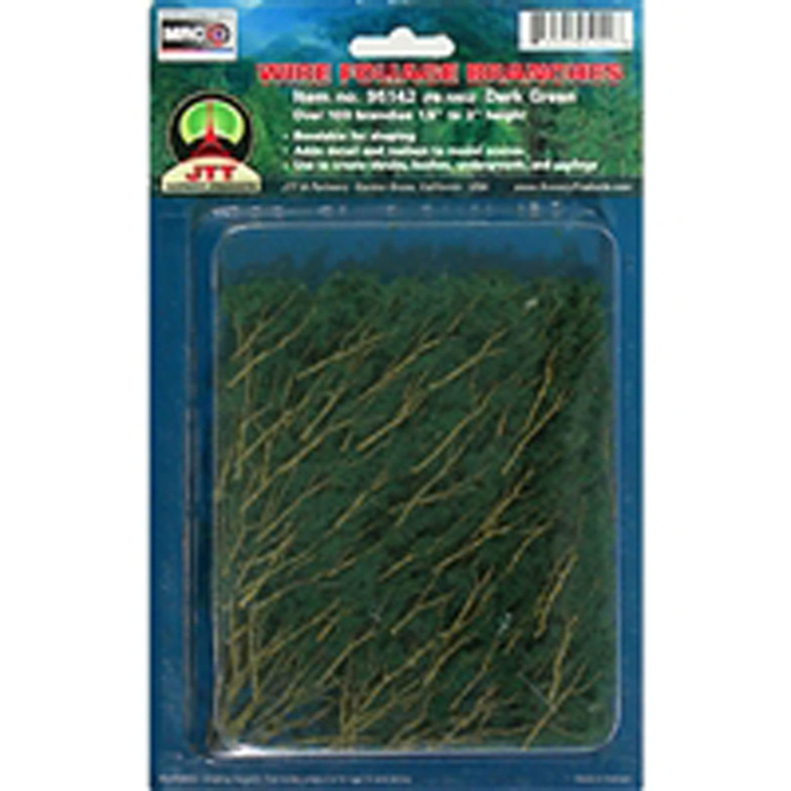 JTT Scenery Products 95520 Wire Branches, Dark Green 1.5-3" Any Scale