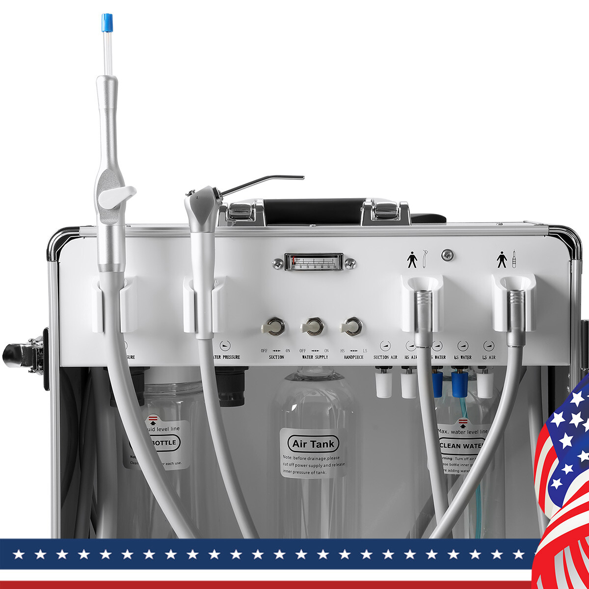 Portable Dental Delivery Unit with Air Compressor powerful suction System