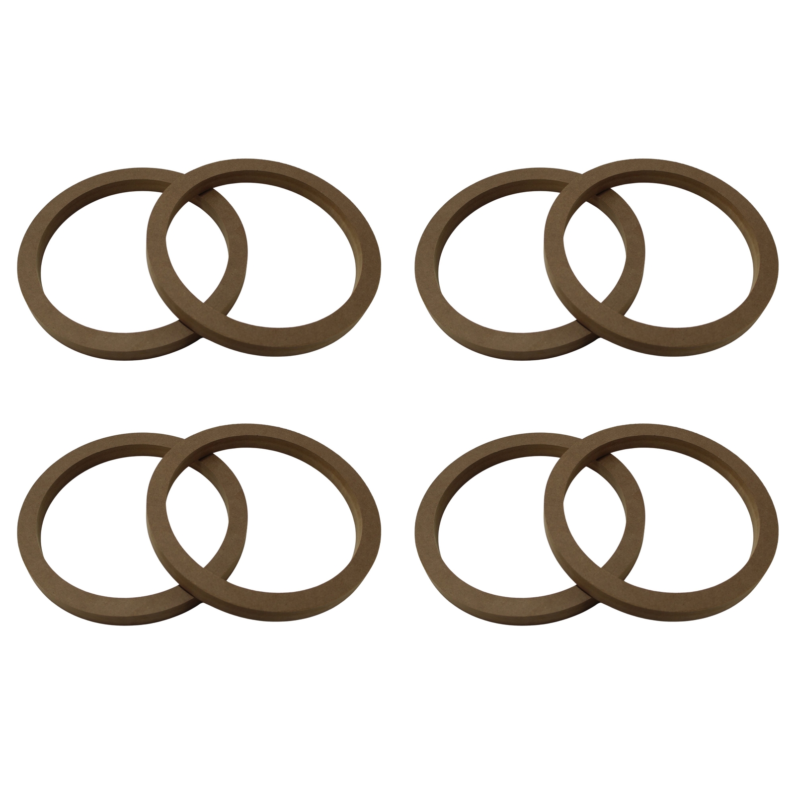 4 Pair of Carpeted Wood 8 inch Speaker Rings with Opening for 3 inch Tweeters