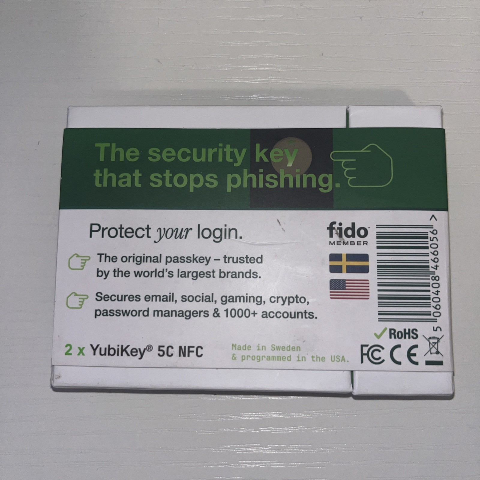 Yubico YubiKey 5C NFC Two-Factor Authentication (2FA) Security Key Via USB-C NFC