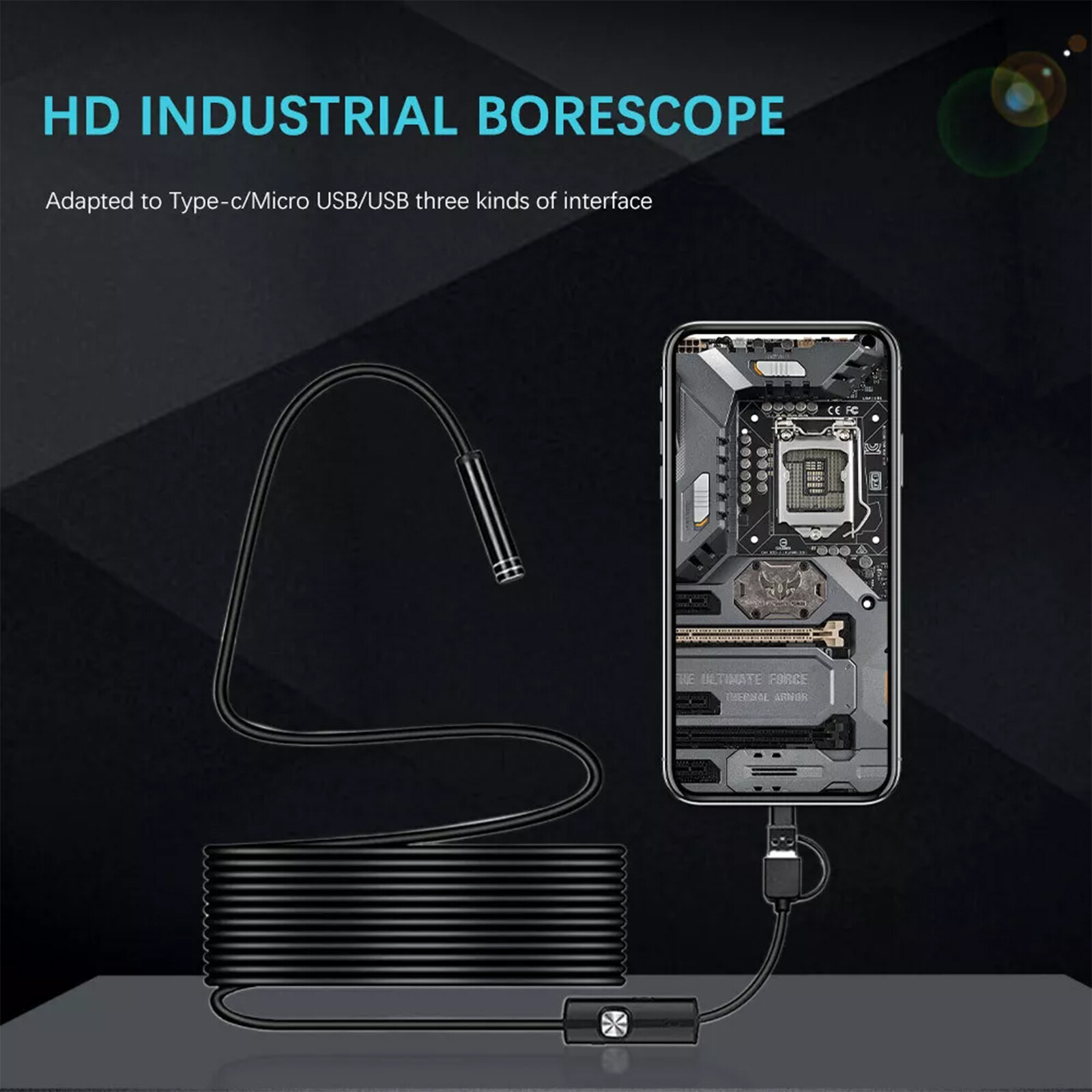 6Pcs LED Endoscope Borescope 5.5mm USB Inspection Camera for Android PC