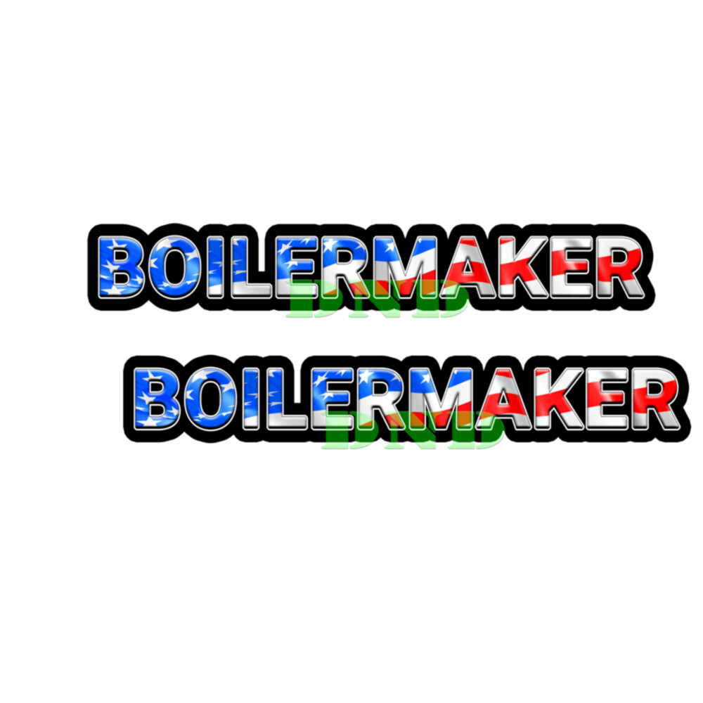 Boilermaker US Flag Lunch Box Hard Hat Tool Box Helmet Sticker 2 Pack 9 inch