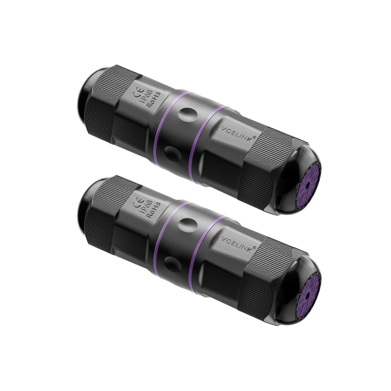 IP68 Waterproof RJ45 Coupler (2-Pack) – Shielded Cat6/Cat5E/Cat5 Ethernet Connec