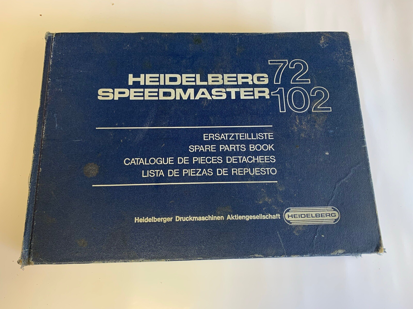 Original Heidelberg Speedmaster 72/102 Parts Book