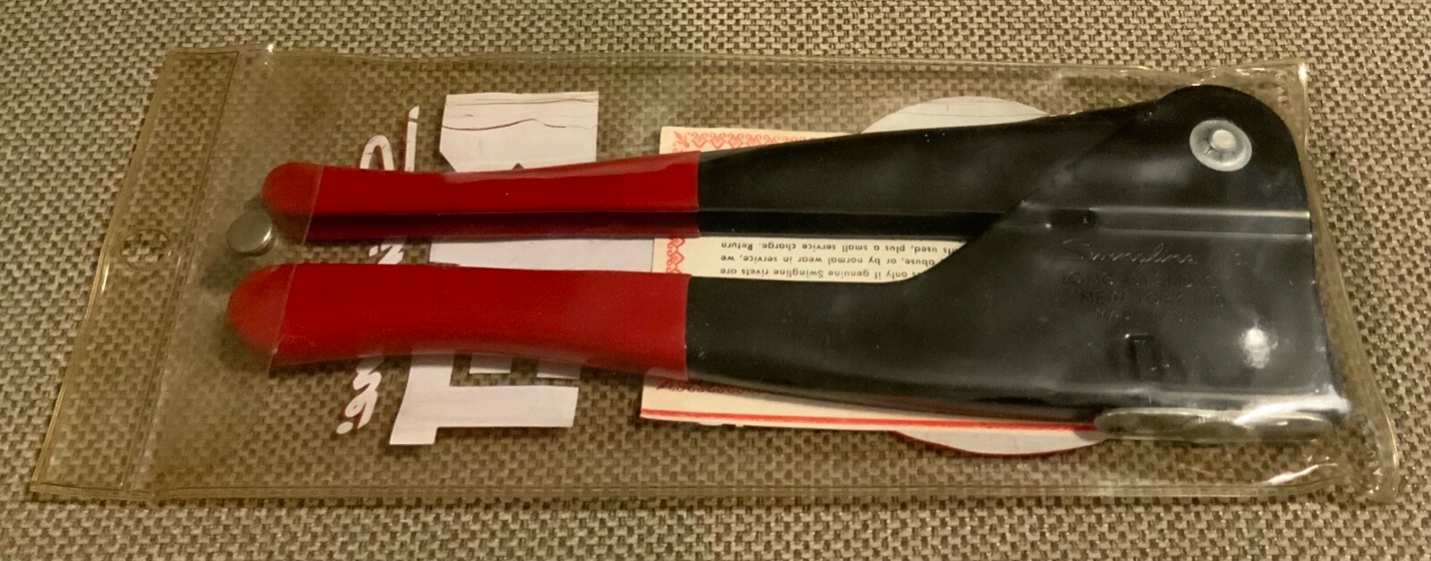 Swingline Rivet It Tool Model No. CT-2 Vintage Red Handle Long Island New York