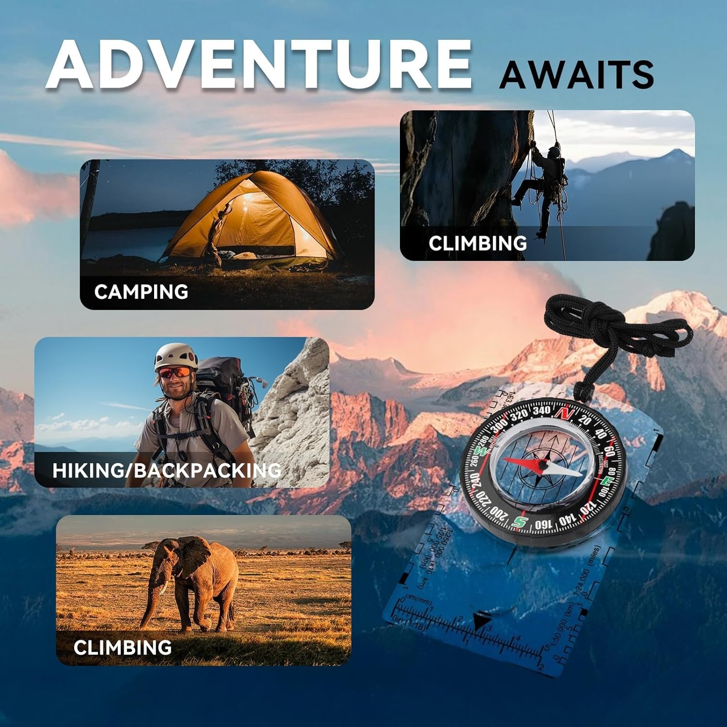 Durable Kids Hiking Compass with Magnetic Navigation - Backpacking Essential