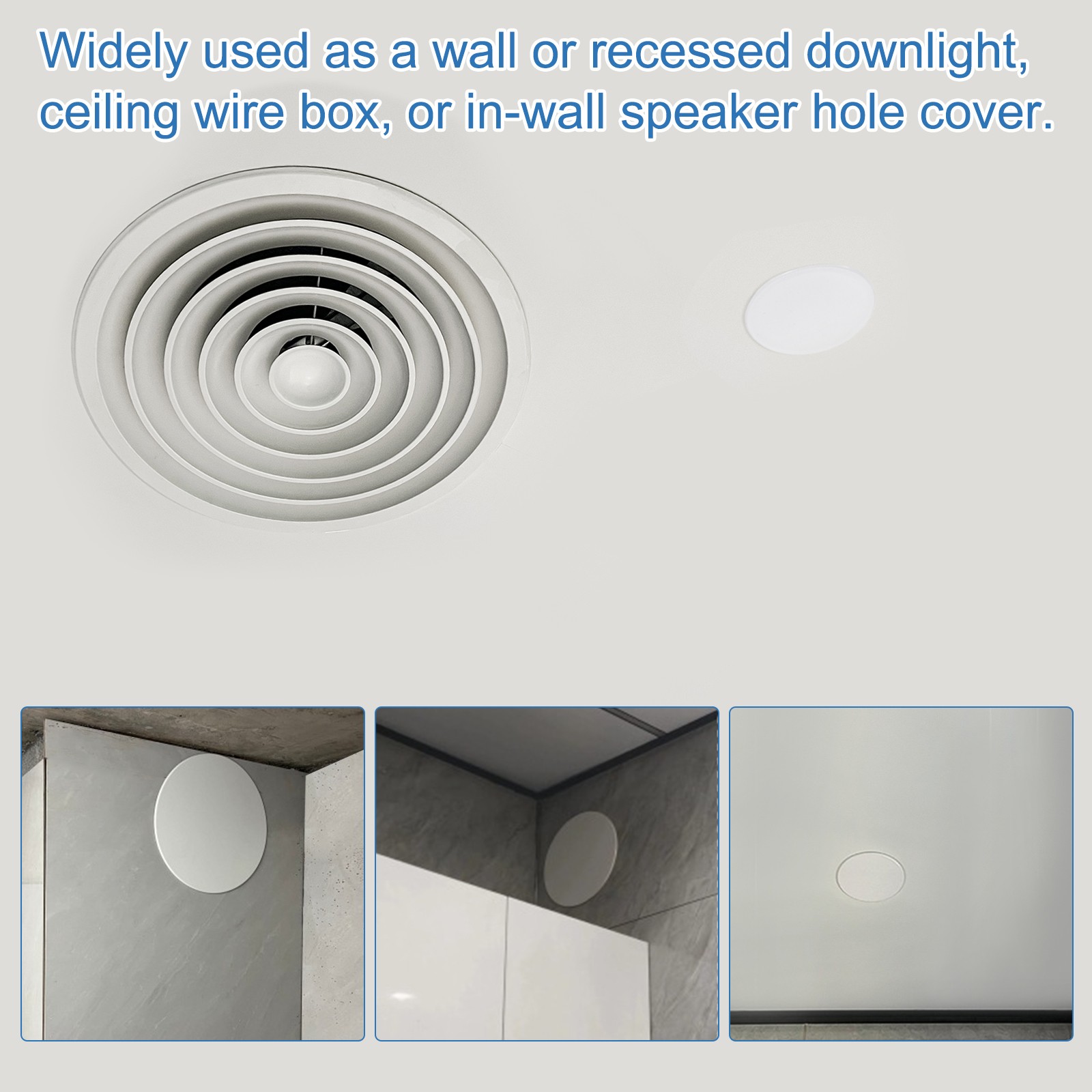 1Pack 7.3" Spring Ceiling Cover Plate Suitable for 5-7 " Round Hole, White