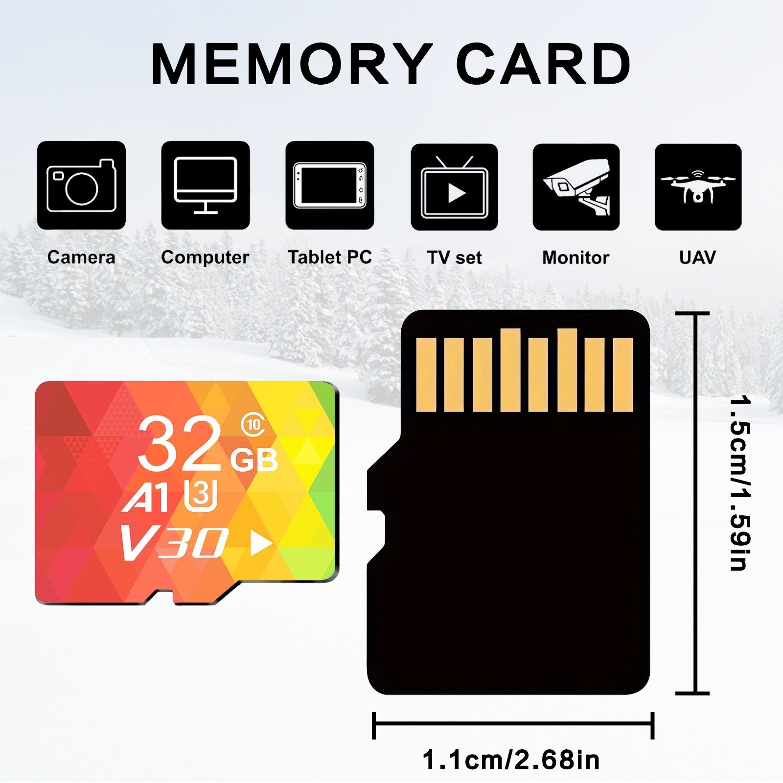 3PCS Micro SD Card Ultra 32GB Micro SD TF Memory Card Adapter lot