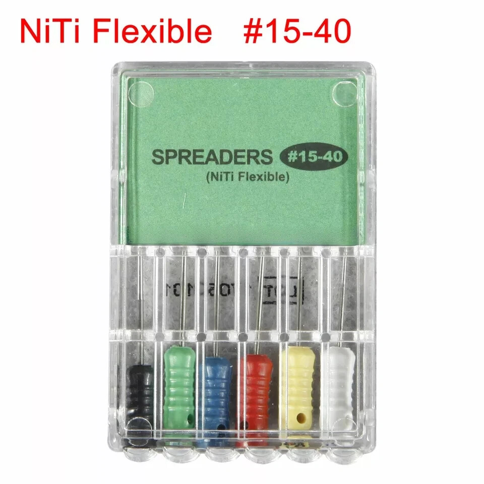 6Pc/Pk Dental Endodontic NiTi Spreaders 25mm #15-#40 Endo Root Canal Hand Files