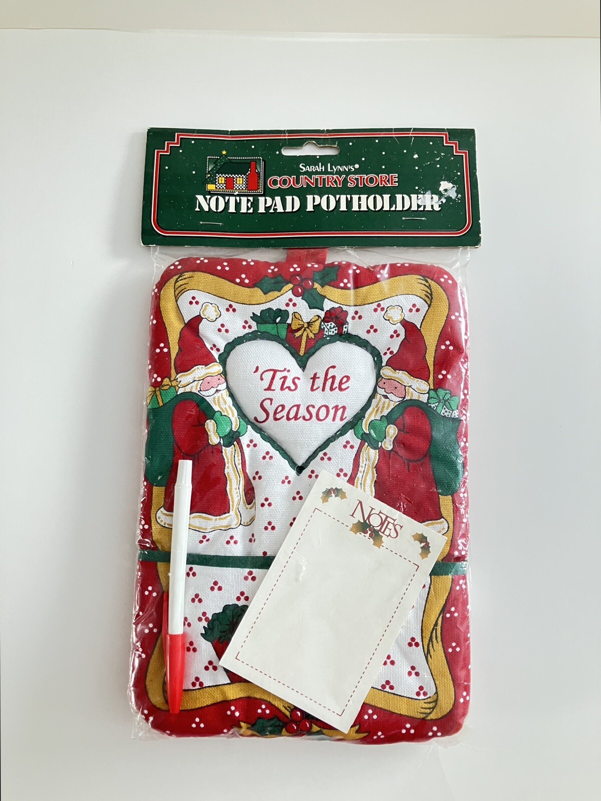 VTG Sarah Lynn’s Country Store NOTE PAD POT HOLDER Tis The Season New Sealed