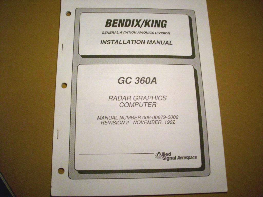King Bendix GC 360A Radar Graphics Install Manual