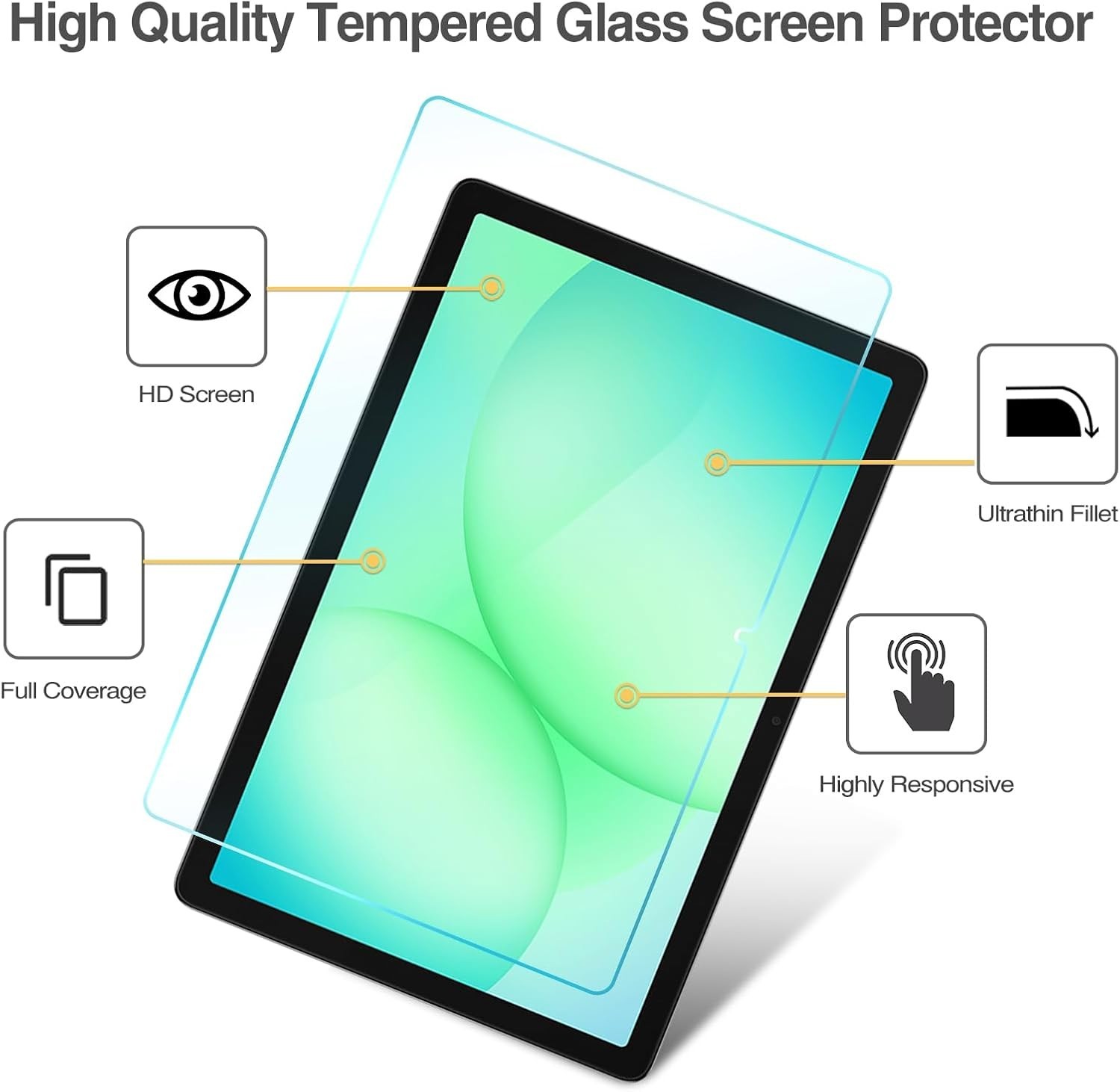 ProCase 2 Pack Screen Protector for Galaxy Tab A11 Plus A9 Plus 11” Tempered Gla