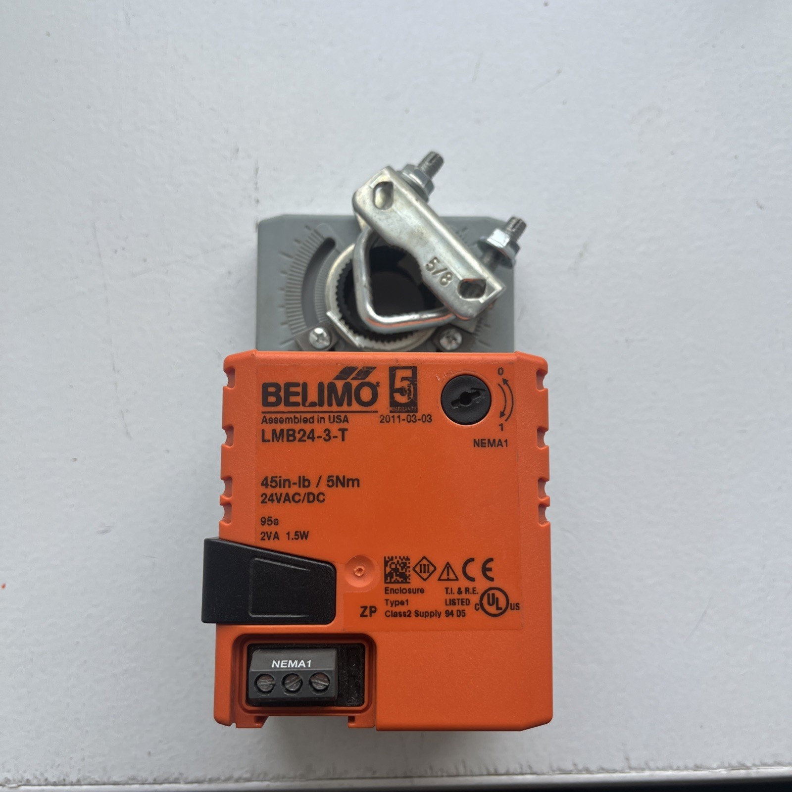 Belimo LMB24-3-T Actuator for HVAC Damper Control 24VAC/DC 1.5W 2.0VA NEMA 1