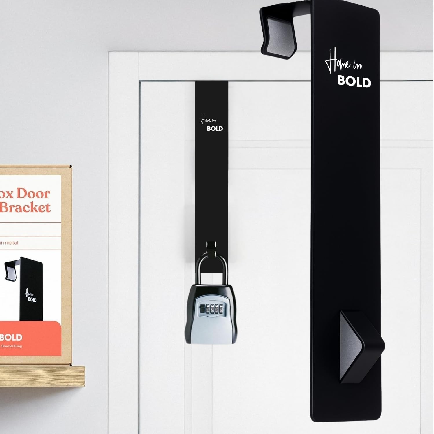 Extra Large Lock Box Door Mount Bracket - Over The Door Mounted Lockbox Brack...