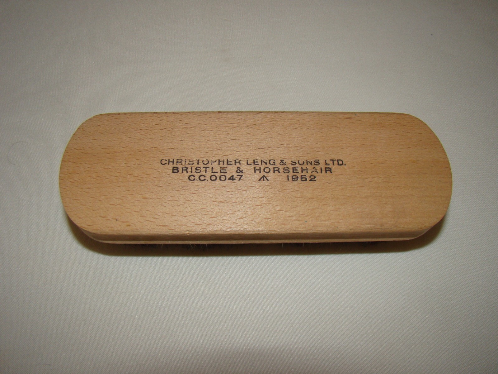 Vtg 1952 Christopher Leng And Sons, LTD Horsehair Brush 6 1/2" Shoe Shine Brush