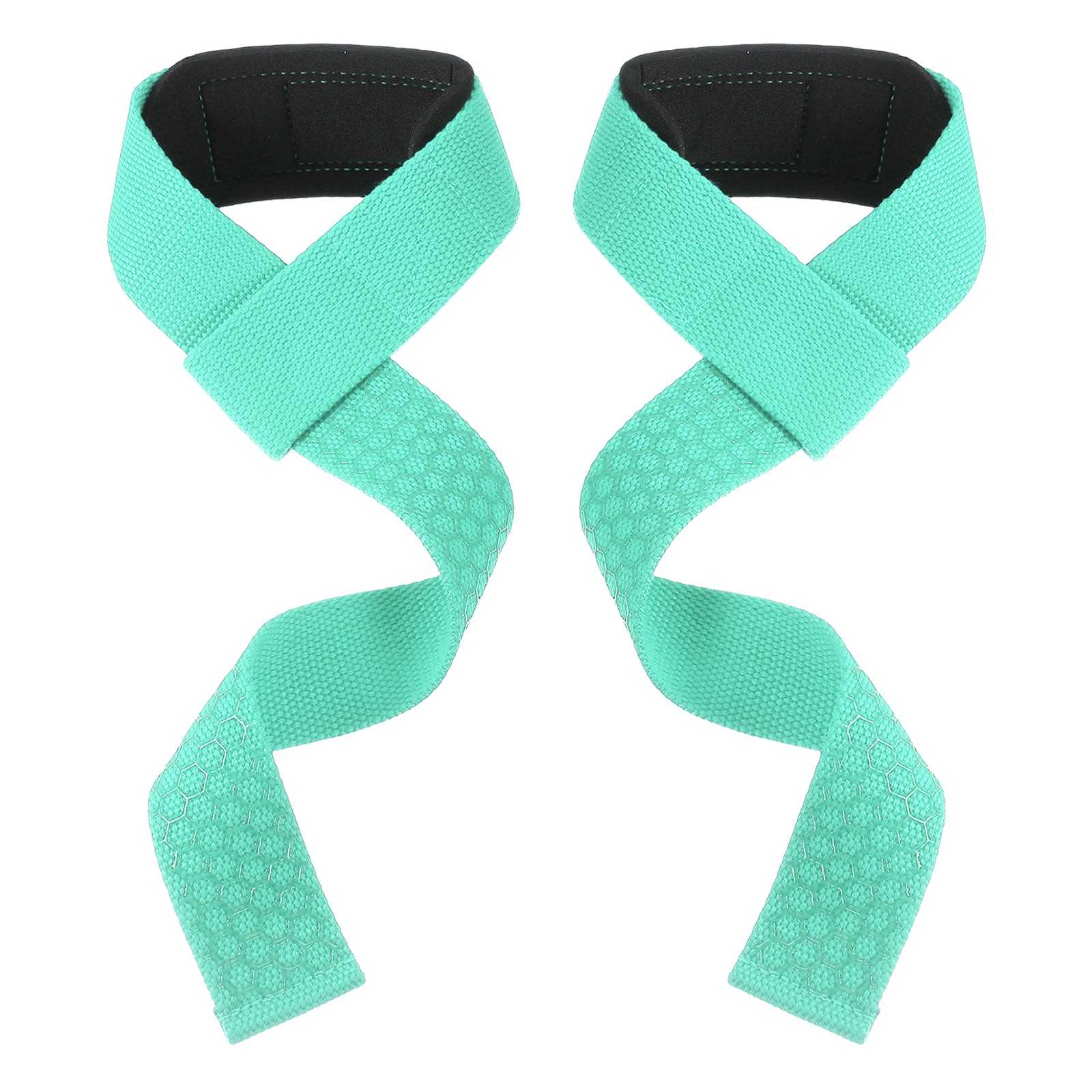 2 Pcs Padded Lifting Strap for Men Women Powerlifting, Cyan