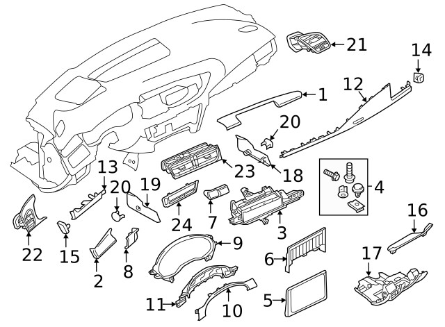 Genuine Audi Switch Bezel 4G8-858-342-BD6