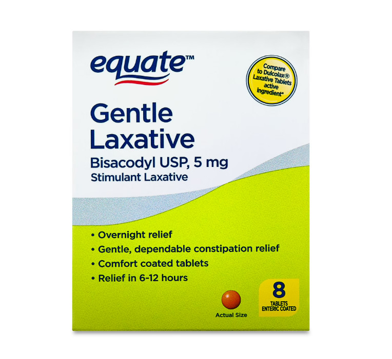 Equate Gentle Laxative Bisacodyl USP Constipation Relief, 5 mg, 8 Count