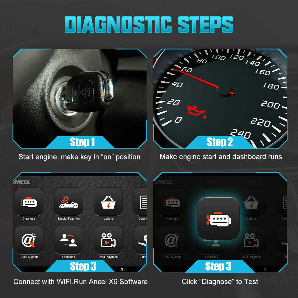 Ancel X7 Bidirectional All System OBD2 Scanner Car Diagnostic Tool Code Reader