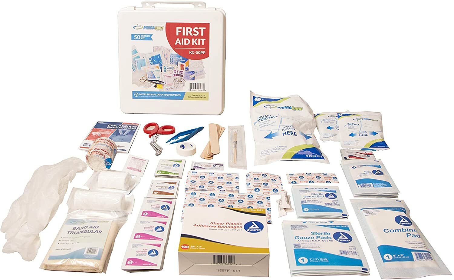 Primacare KC-50PP 50 Person Compact First Aid Kit with 232 Pieces