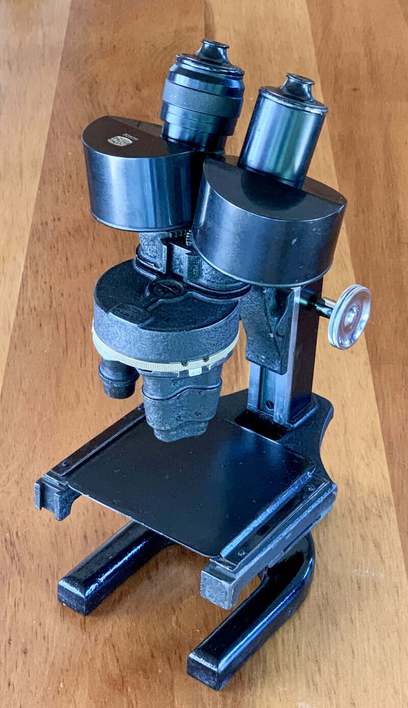 Spencer Stereo Microscope, case & two objectives, vintage antique old Buffalo NY
