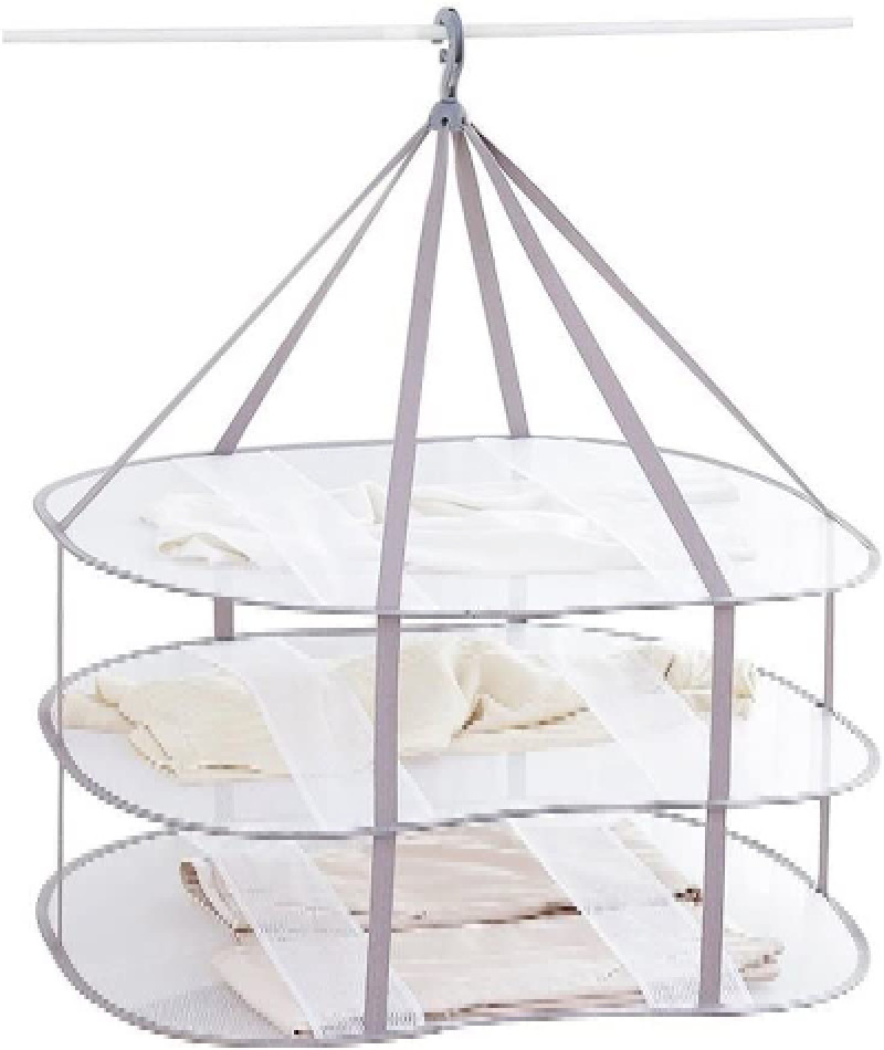 3-Tier Mesh Clothes Drying Rack Hanging Dryer T-shirt Sweater Laundry Drying Net
