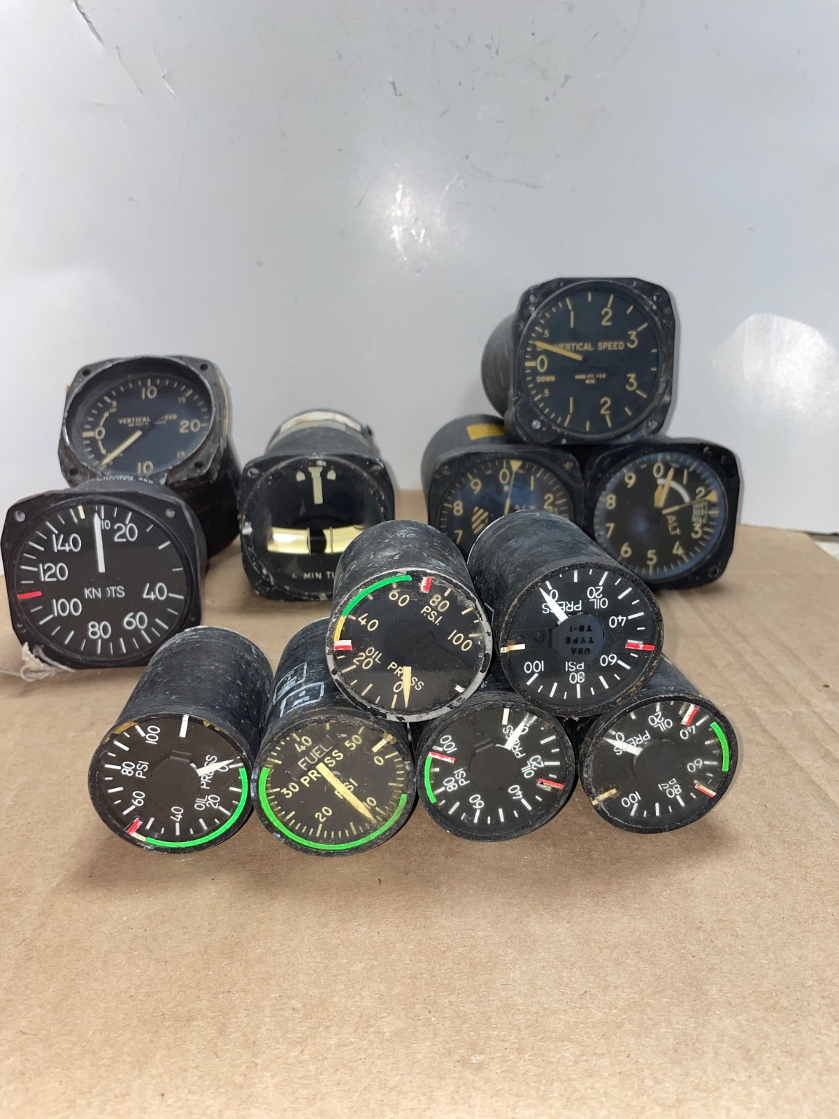 Aviation, altimeter, knots fuel gauges