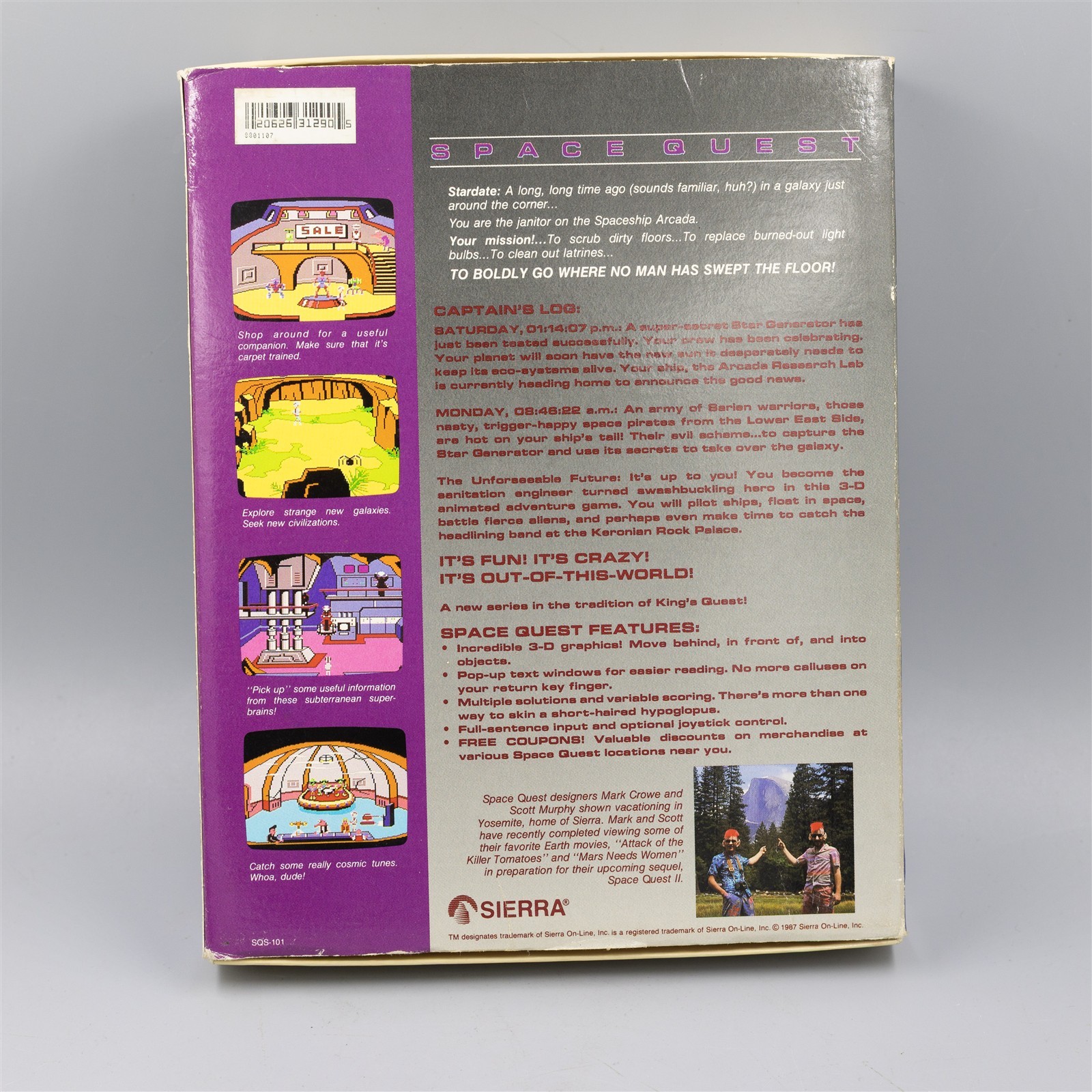 Space Quest Sarien Encounter (Sierra, PC, 1987) Empty Box & Manual Only