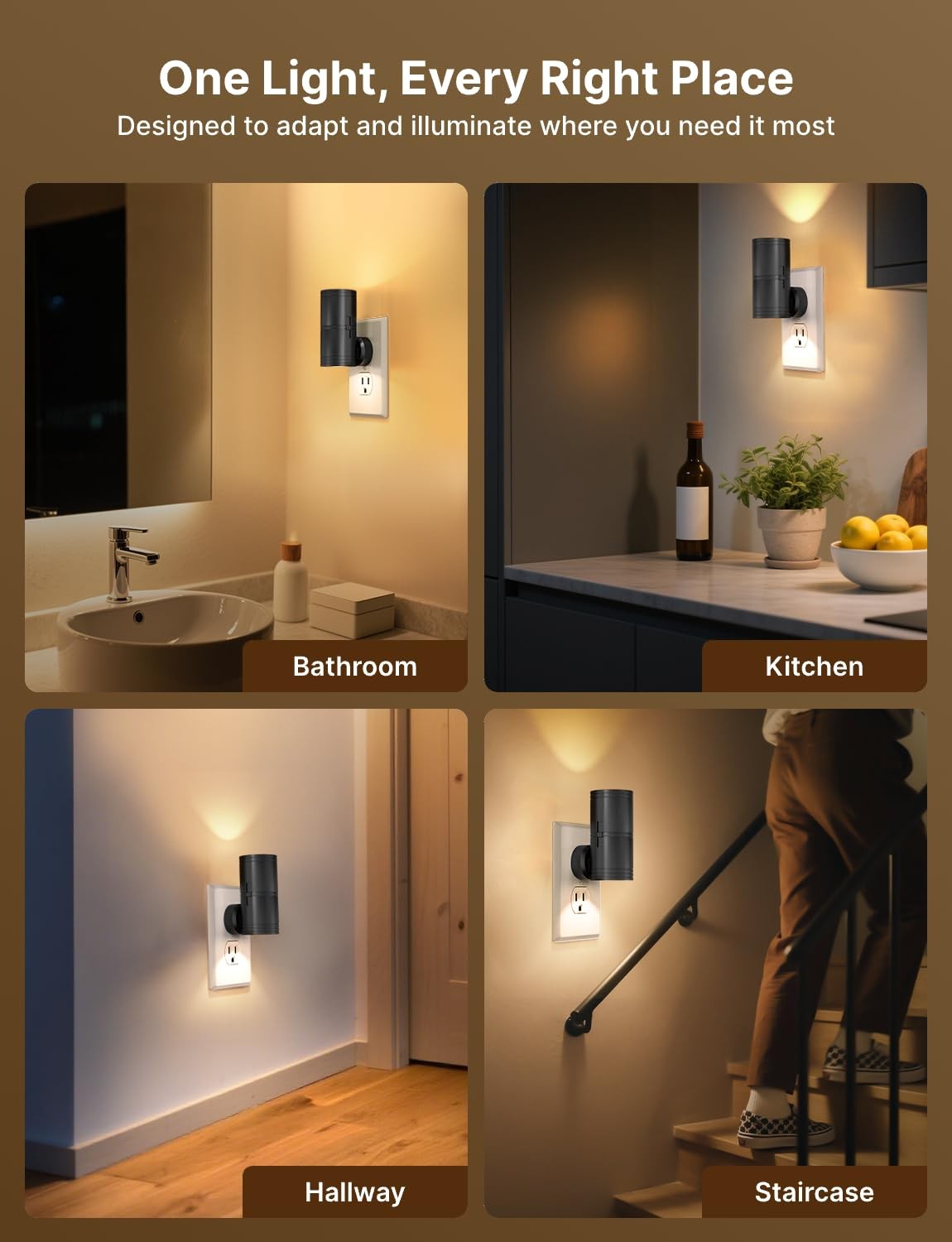Likelgn Night Light Plug into Wall, 2 Pack Dimmable LED Nightlight with Dusk ...