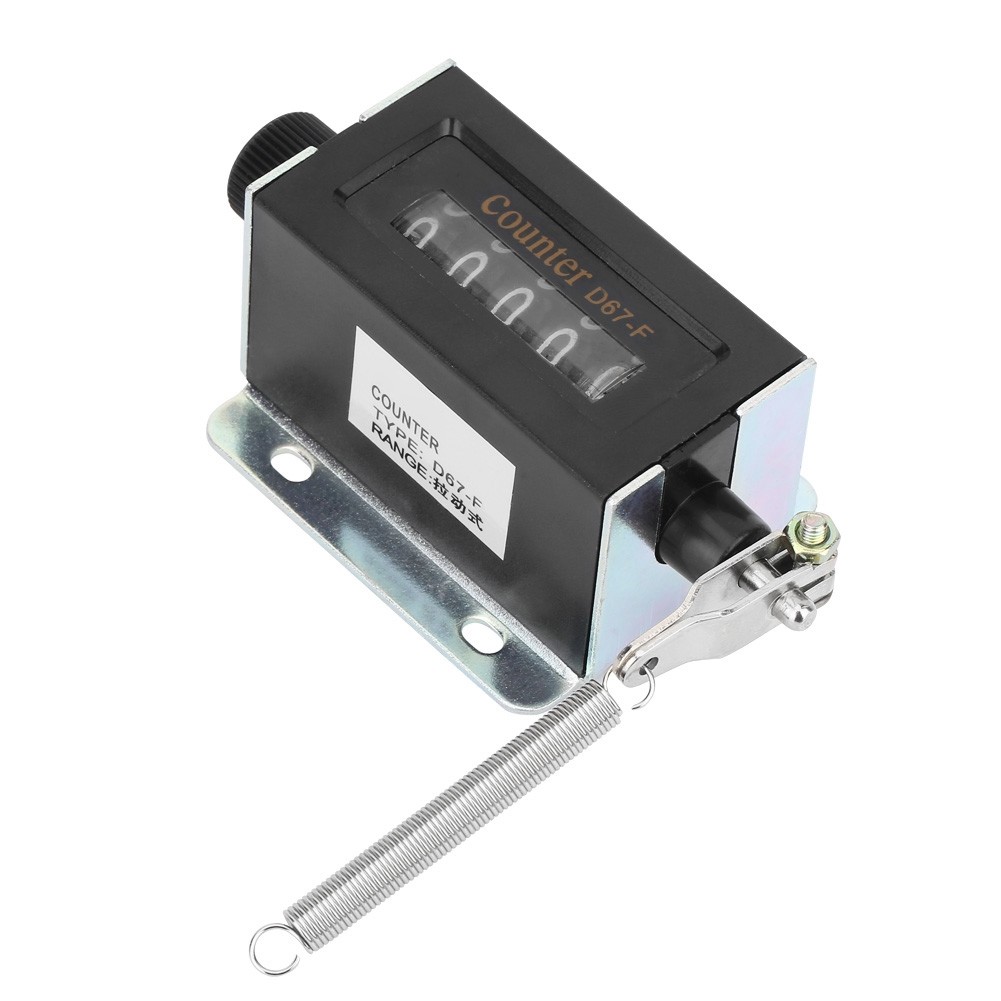 D67F 5 Digit Mechanical Resettable Manual Hand Pull Stroke Tally Counter