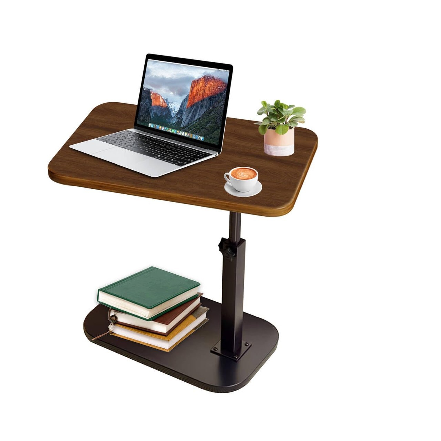 C Shaped End Table Adjustable Height, 360° Swivel C Side Tray, Small Bedsid