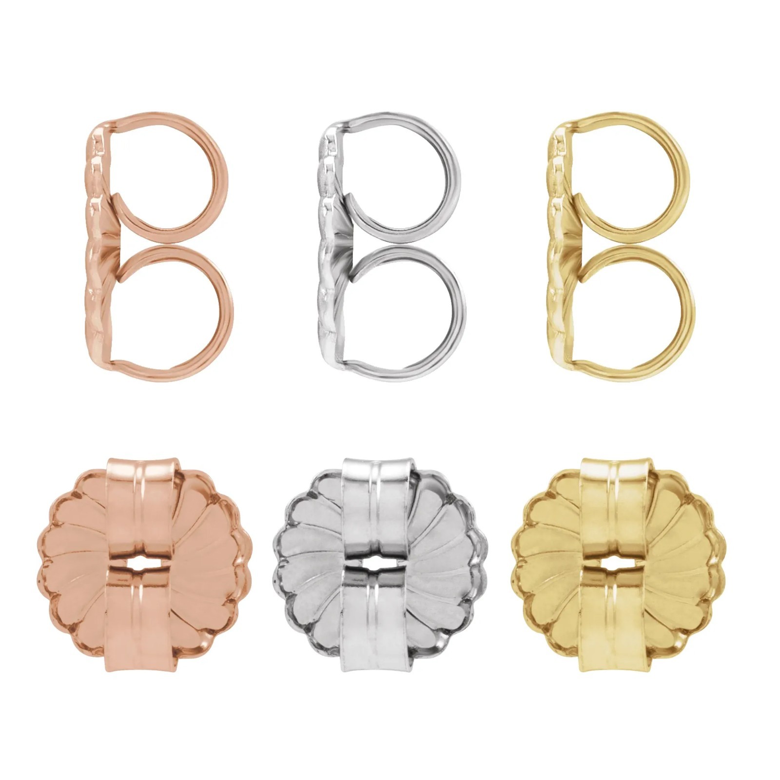 14K Gold Platinum or Silver Medium Weight Friction Earring Back 8 mm