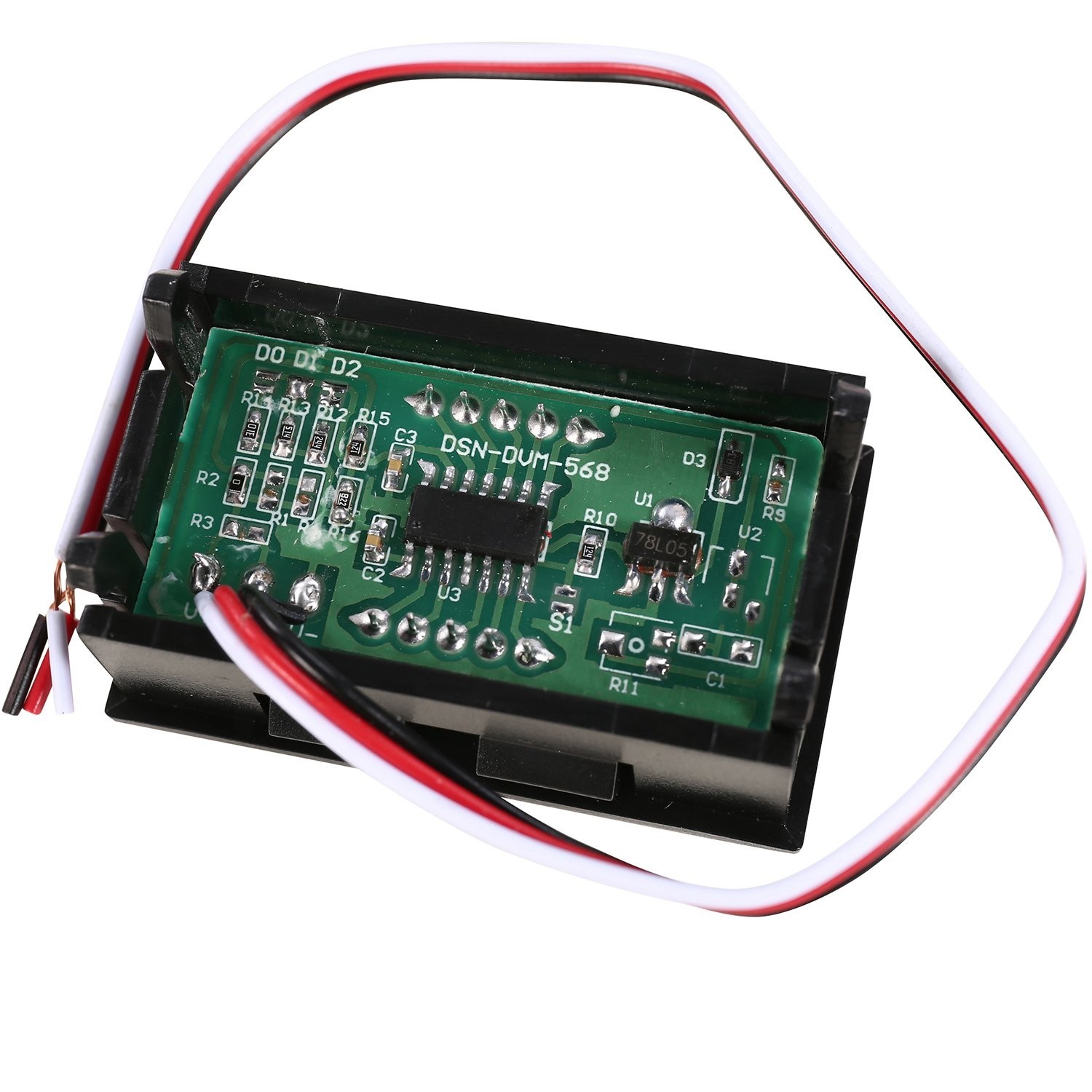 3-Wire Digital Voltmeter Mini Voltage Tester with Blue LED Display | Reverse ...