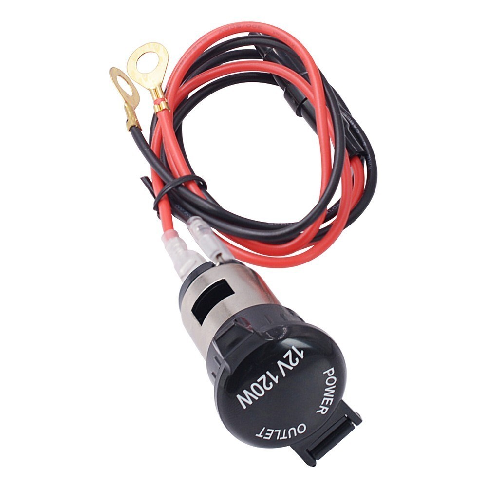 12V Car Cigarette Socket Lighter Power Plug Outlet with 23" Line for Motorcycle