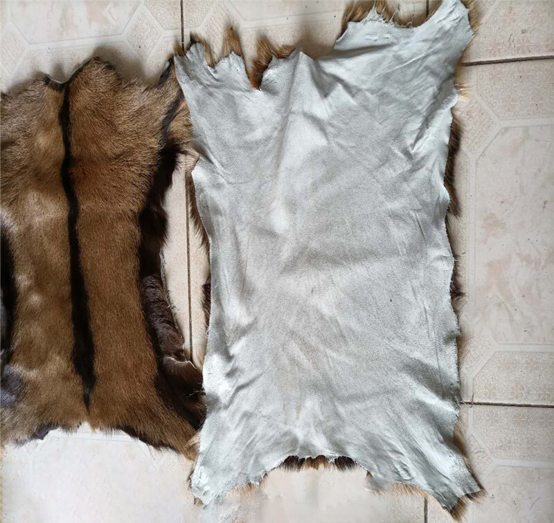 3 Pieces Real Goat Hide Skin Fur Pelt Rug Tanned Leather Clothing Accessories