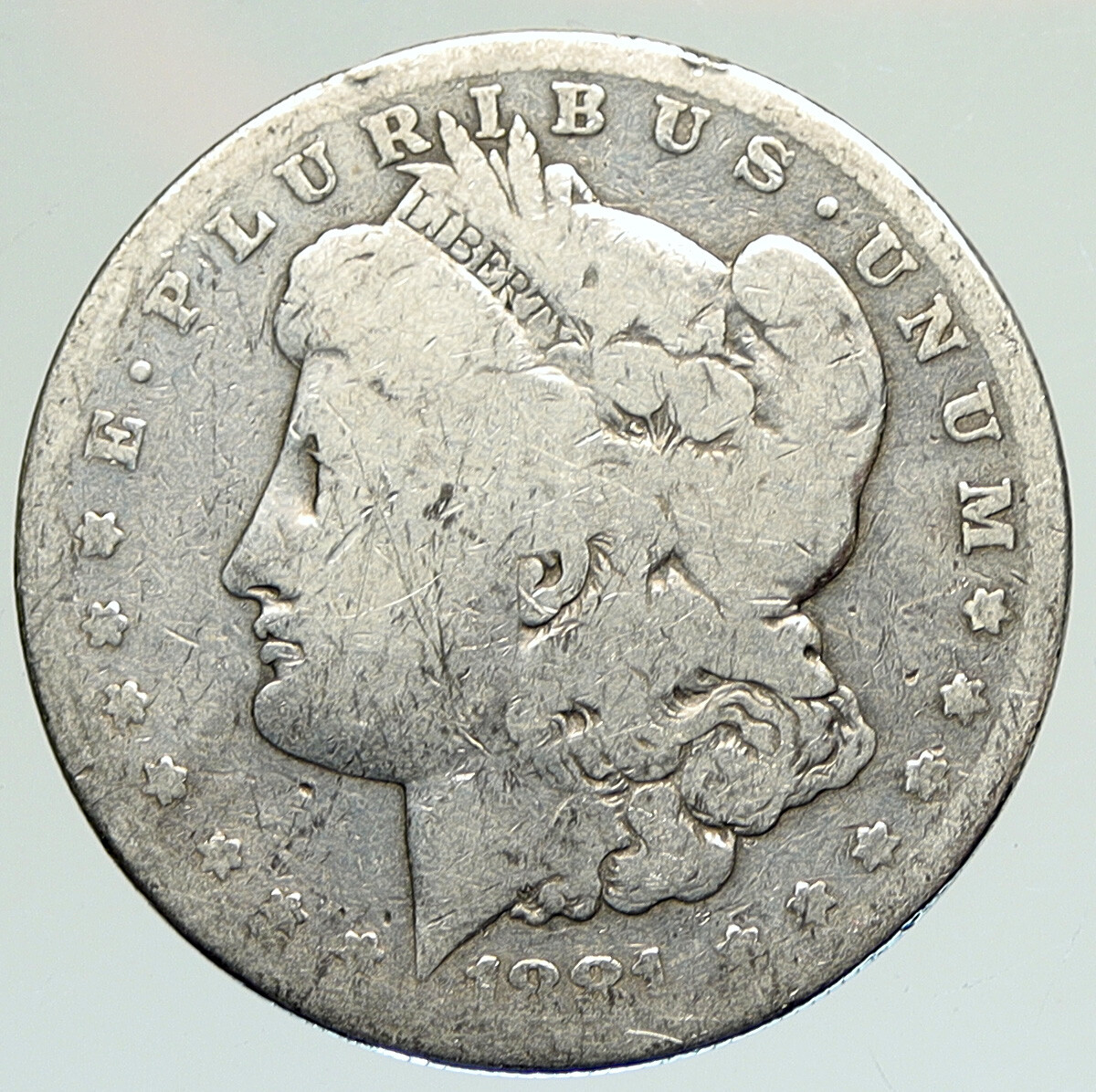 1881 S UNITED STATES of America EAGLE Old SILVER Morgan US Dollar Coin i111897