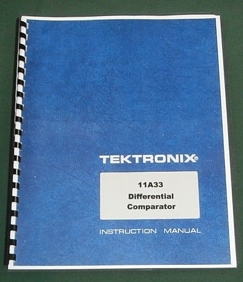 Tektronix 11A33 User Reference Manual: Comb Bound & Protective Plastic Covers