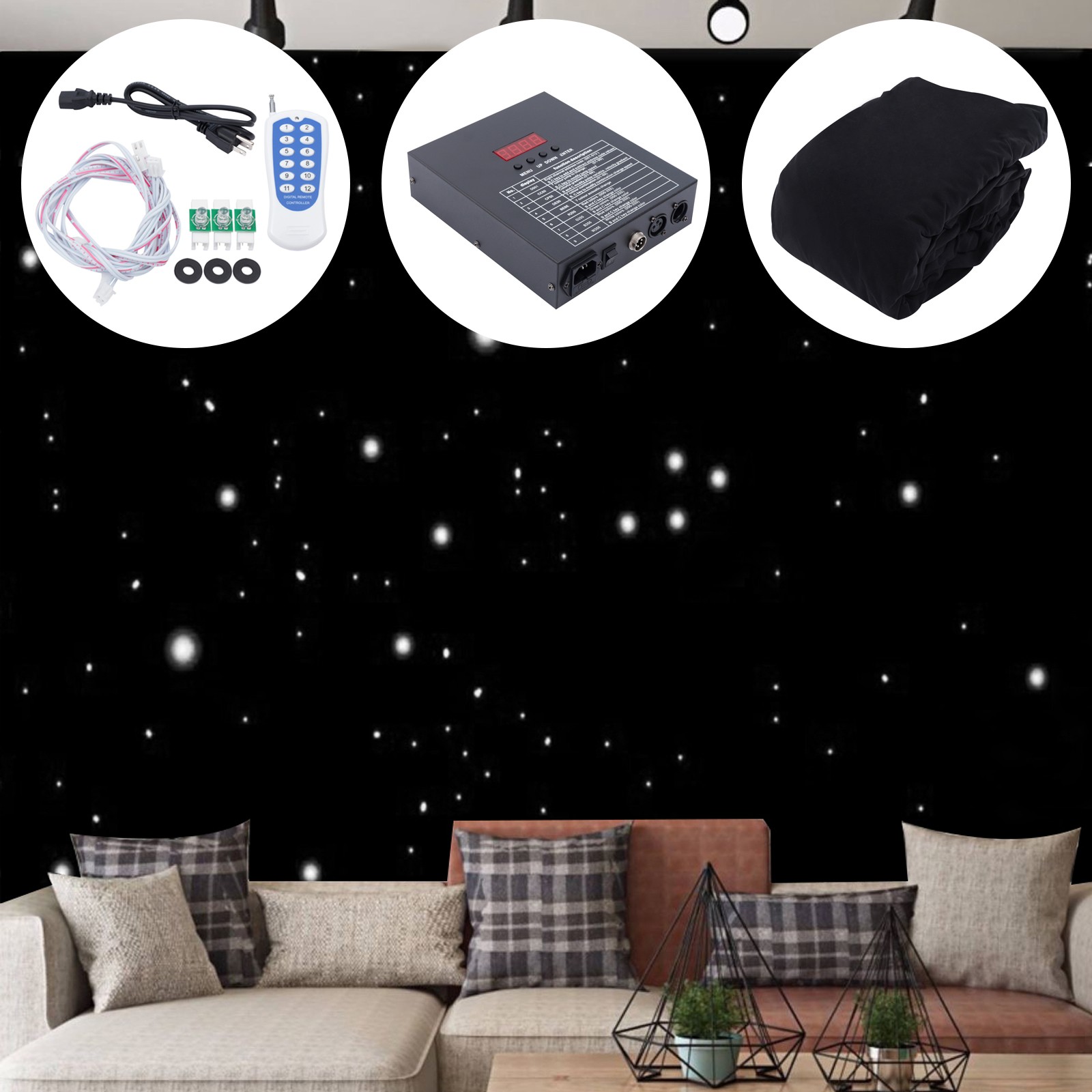 3m × 4m LED Backdrop Curtain with Remote Control for Party & Wedding Decor