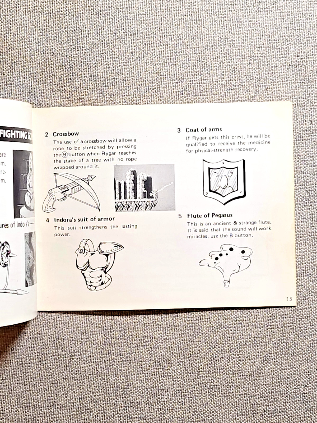 Tecmo RYGAR Instruction Manual Only - NES Nintendo