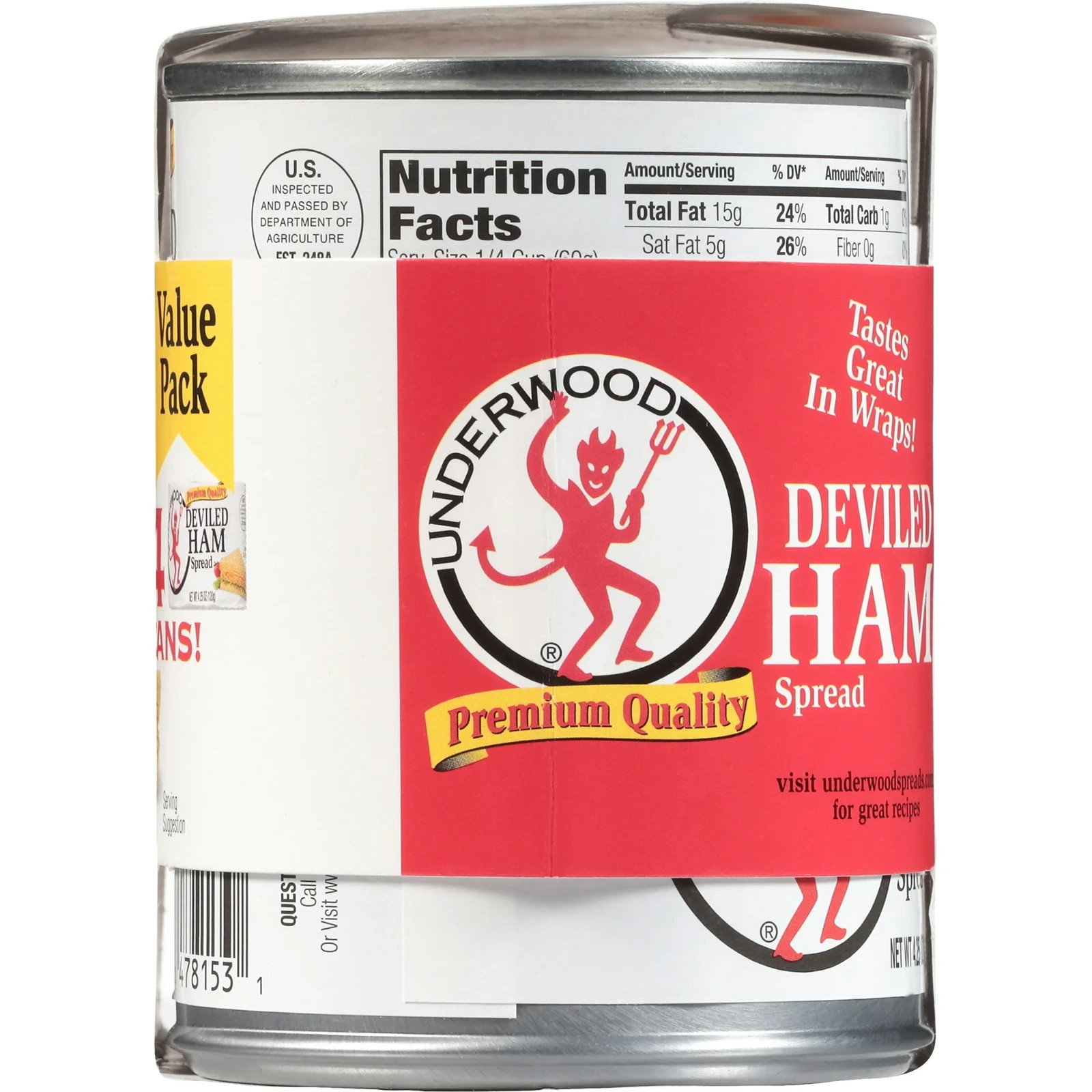 Underwood Deviled Ham Spread, 4.25 oz, 4 Count Cans