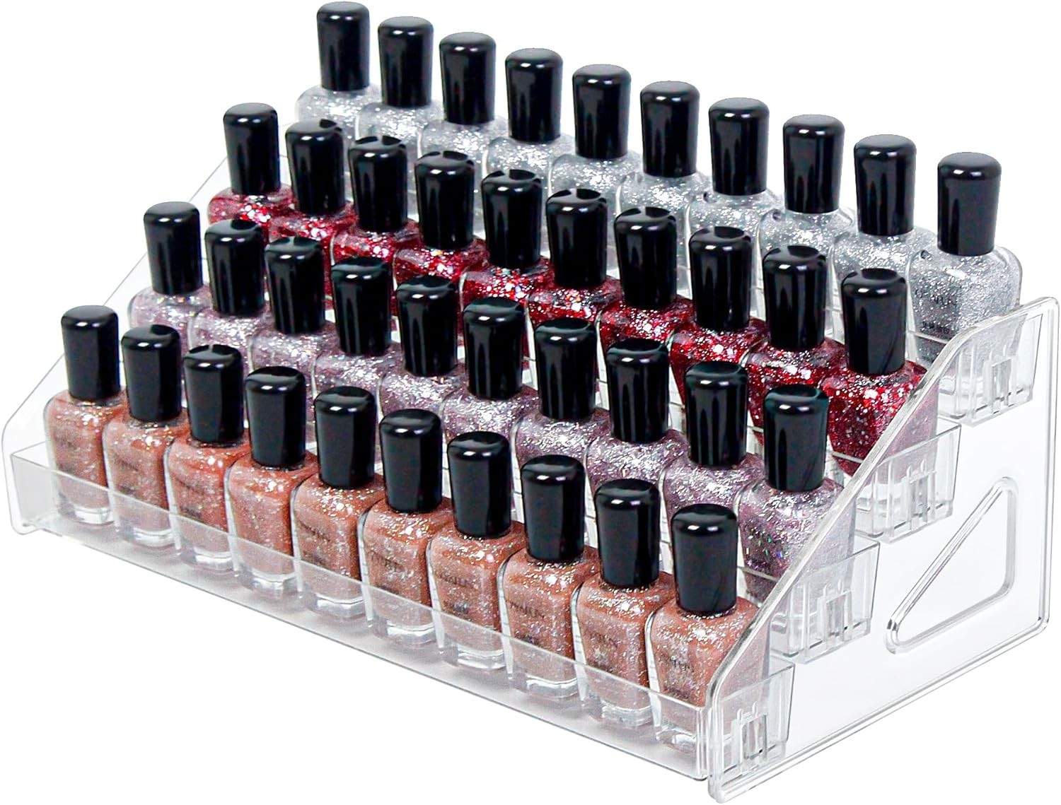 7-Tier Clear Acrylic Nail Polish Stora, Holds 56-112 Bottles,