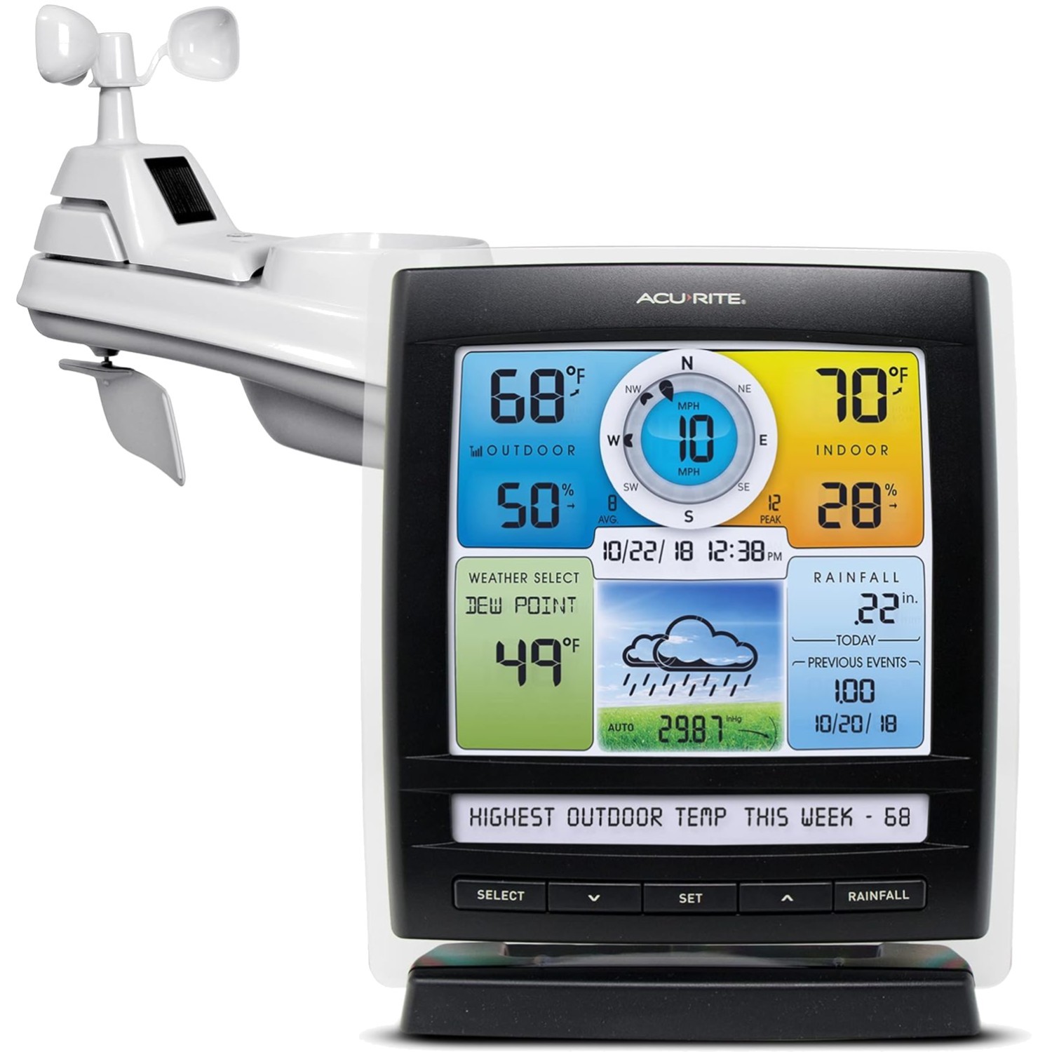 Iris 5-in-1 Indoor/Outdoor Wireless Weather Station for Indoor and Outdoor Te...