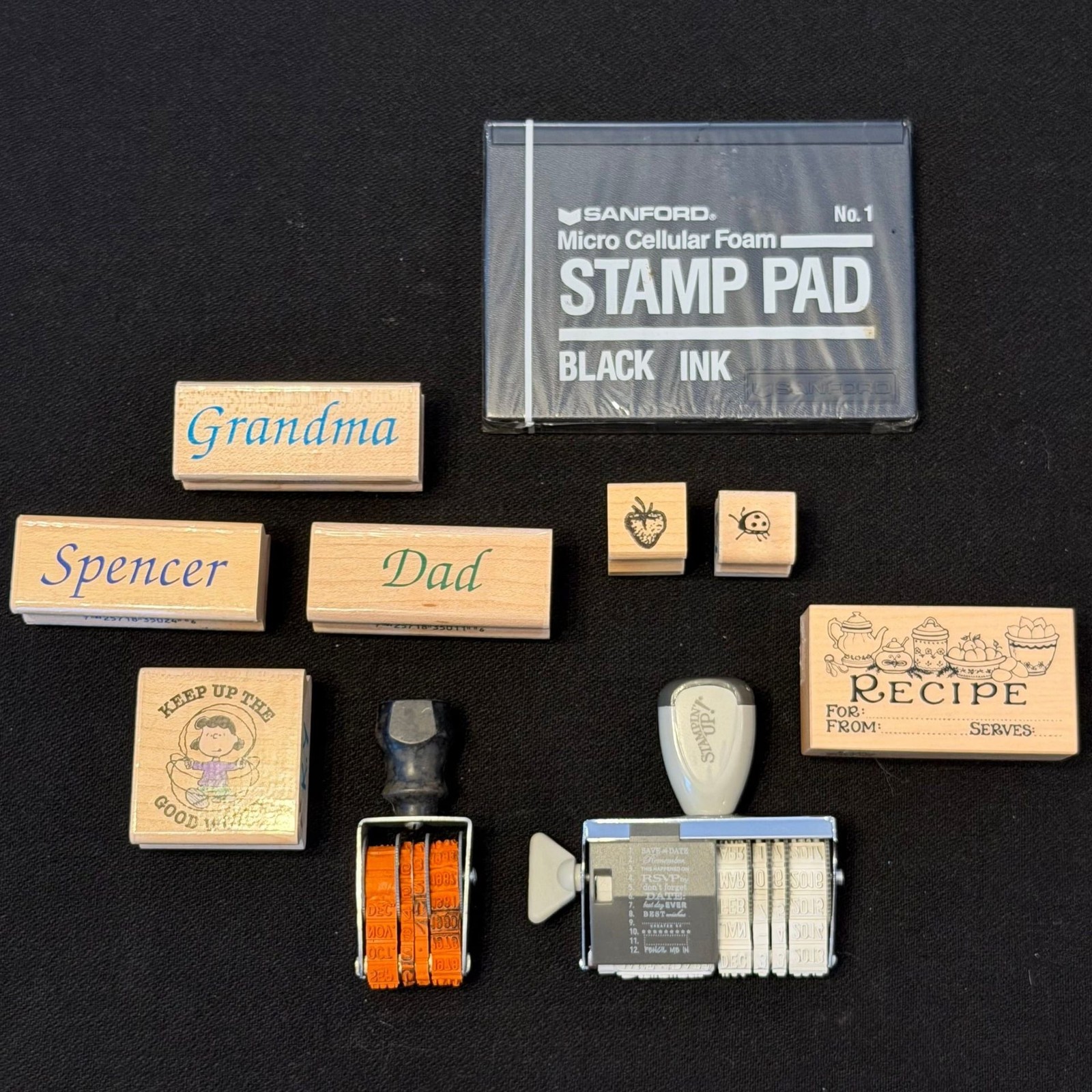 Stamps & Ink Lot Sanford 95101 Black Ink Recipe Peanuts Ladybug