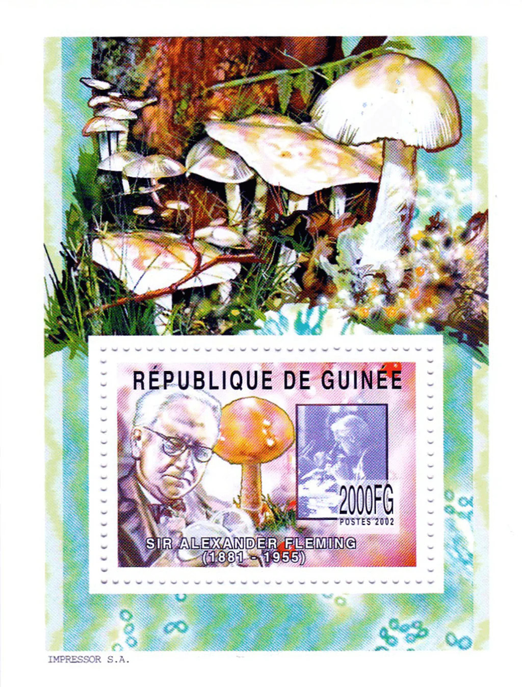 Guinea 2002 Imperf Naturalists (Flemming-Fabre) Luxury Block No. 399