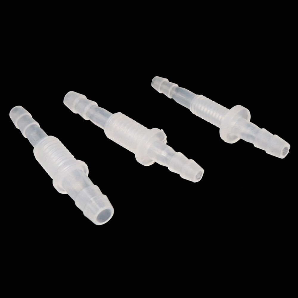Plastic Bulkhead Connector Straight Barbed Threaded Fitting & Nut Inlet Outlet