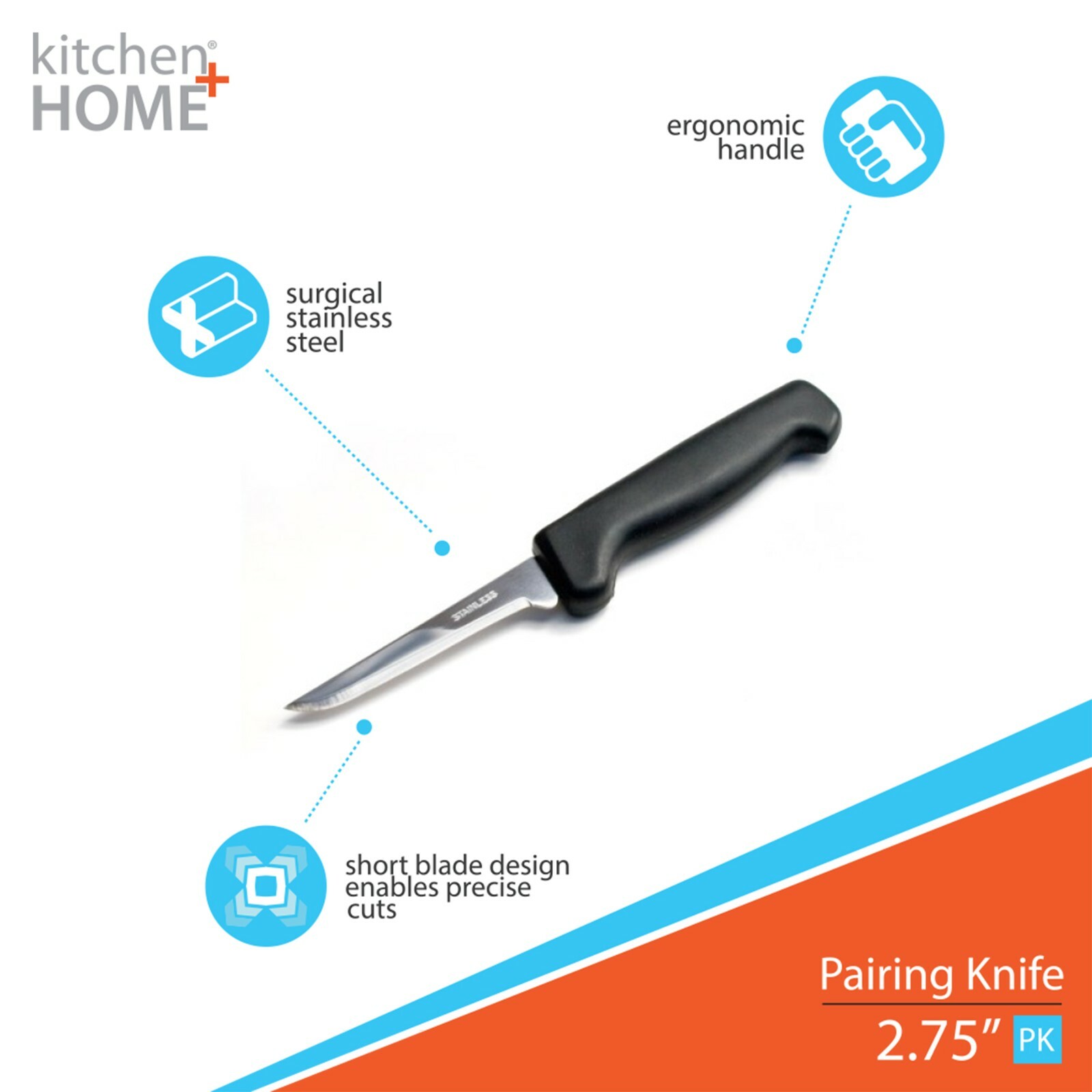 Paring Knife – 2.5” Ultra Sharp Stainless Steel Paring Knives - 3 Pack
