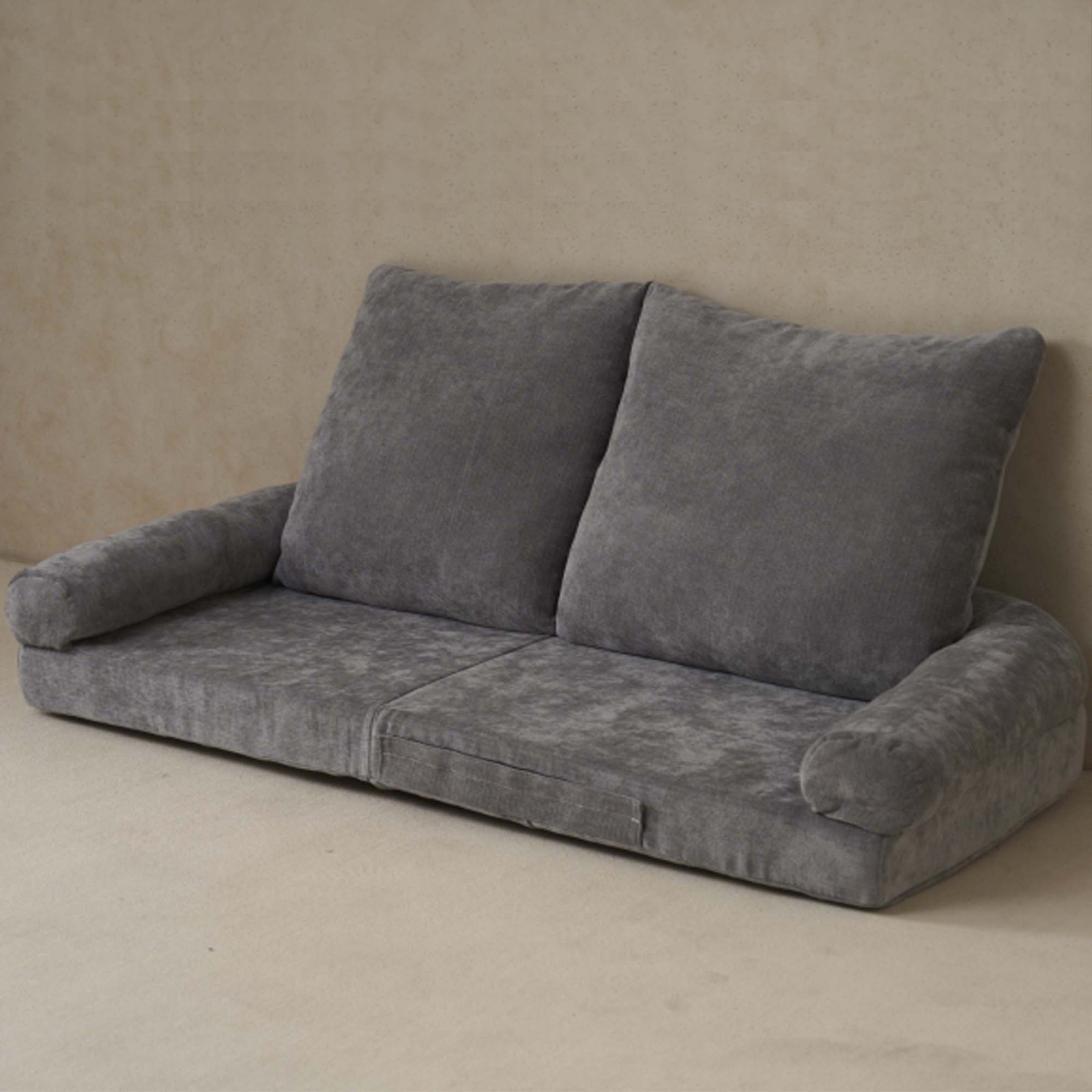 Convertible Fold-Out Sofa Bed, Gray, 18 Position Adjustable